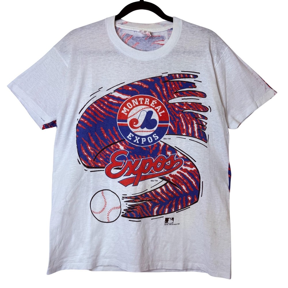 Vintage 90s Montreal Expos All Over Print RARE MLB T-Shirt Sz M